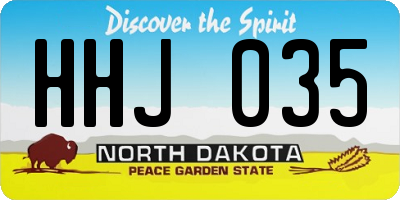 ND license plate HHJ035