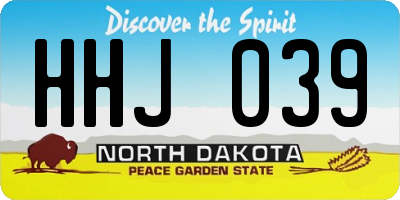 ND license plate HHJ039