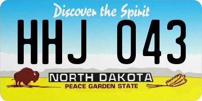 ND license plate HHJ043