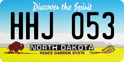 ND license plate HHJ053