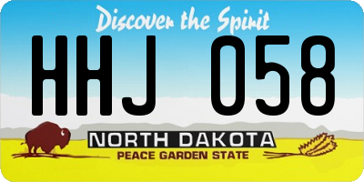 ND license plate HHJ058