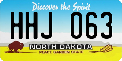 ND license plate HHJ063