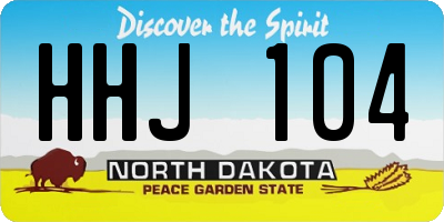 ND license plate HHJ104