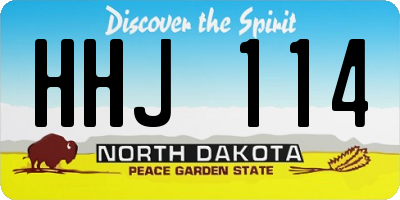 ND license plate HHJ114