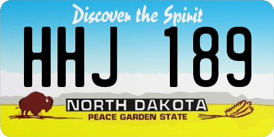 ND license plate HHJ189