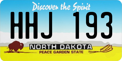 ND license plate HHJ193