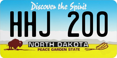 ND license plate HHJ200