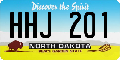 ND license plate HHJ201