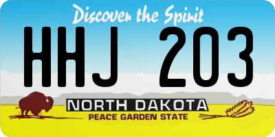 ND license plate HHJ203