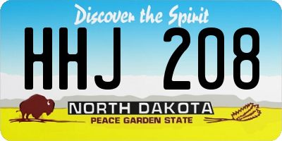 ND license plate HHJ208