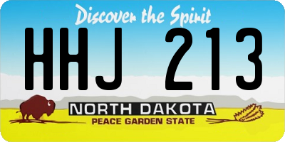 ND license plate HHJ213