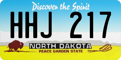 ND license plate HHJ217