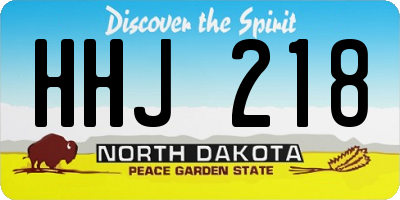 ND license plate HHJ218