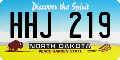 ND license plate HHJ219