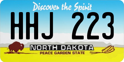 ND license plate HHJ223