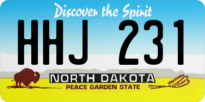 ND license plate HHJ231
