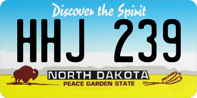 ND license plate HHJ239