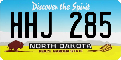 ND license plate HHJ285