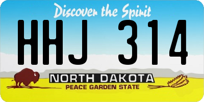 ND license plate HHJ314
