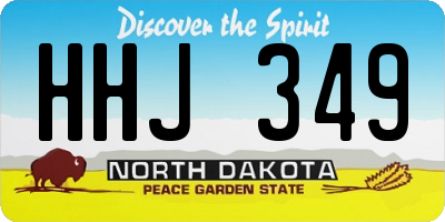 ND license plate HHJ349