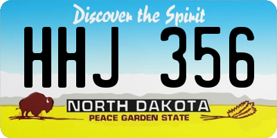ND license plate HHJ356