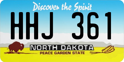 ND license plate HHJ361