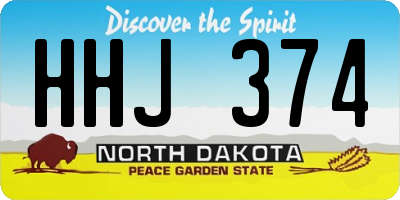 ND license plate HHJ374