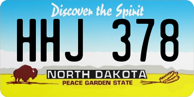 ND license plate HHJ378