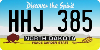 ND license plate HHJ385