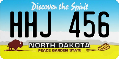 ND license plate HHJ456