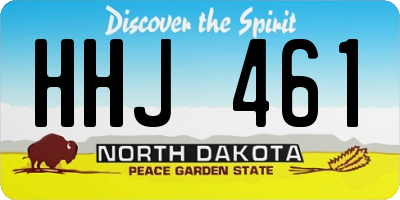 ND license plate HHJ461