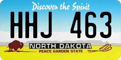 ND license plate HHJ463