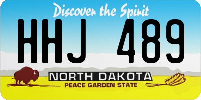ND license plate HHJ489
