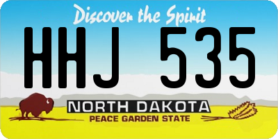 ND license plate HHJ535