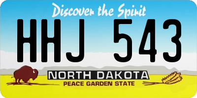 ND license plate HHJ543