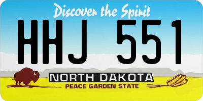 ND license plate HHJ551