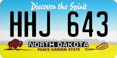 ND license plate HHJ643