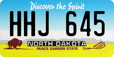 ND license plate HHJ645