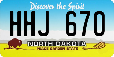 ND license plate HHJ670
