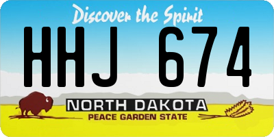 ND license plate HHJ674