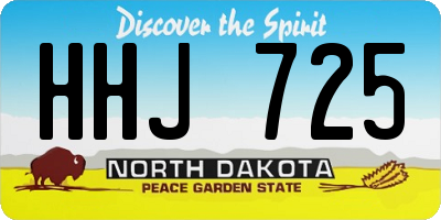 ND license plate HHJ725