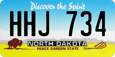 ND license plate HHJ734