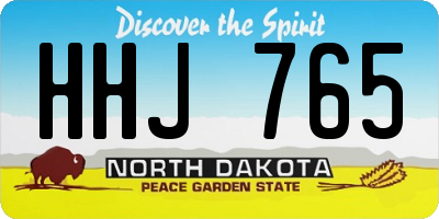 ND license plate HHJ765