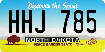 ND license plate HHJ785