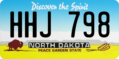 ND license plate HHJ798