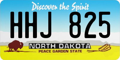 ND license plate HHJ825
