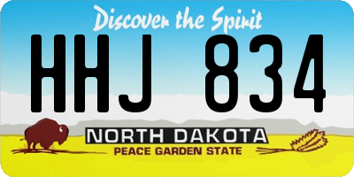 ND license plate HHJ834