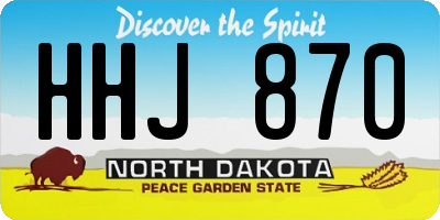 ND license plate HHJ870