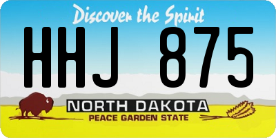 ND license plate HHJ875