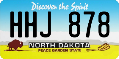 ND license plate HHJ878
